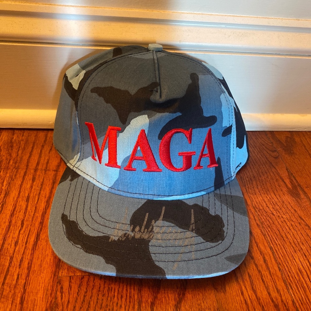 Signed Blue Camouflage MAGA Hat